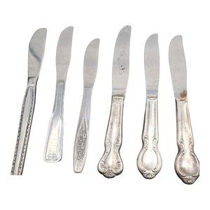 Rogers Bros  Oneida Assorted 6 Silverplated Knives Wedding Shower Bridal Gift